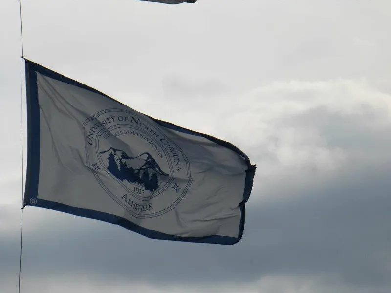 The wind has to be just right to get a good photo of the flag.